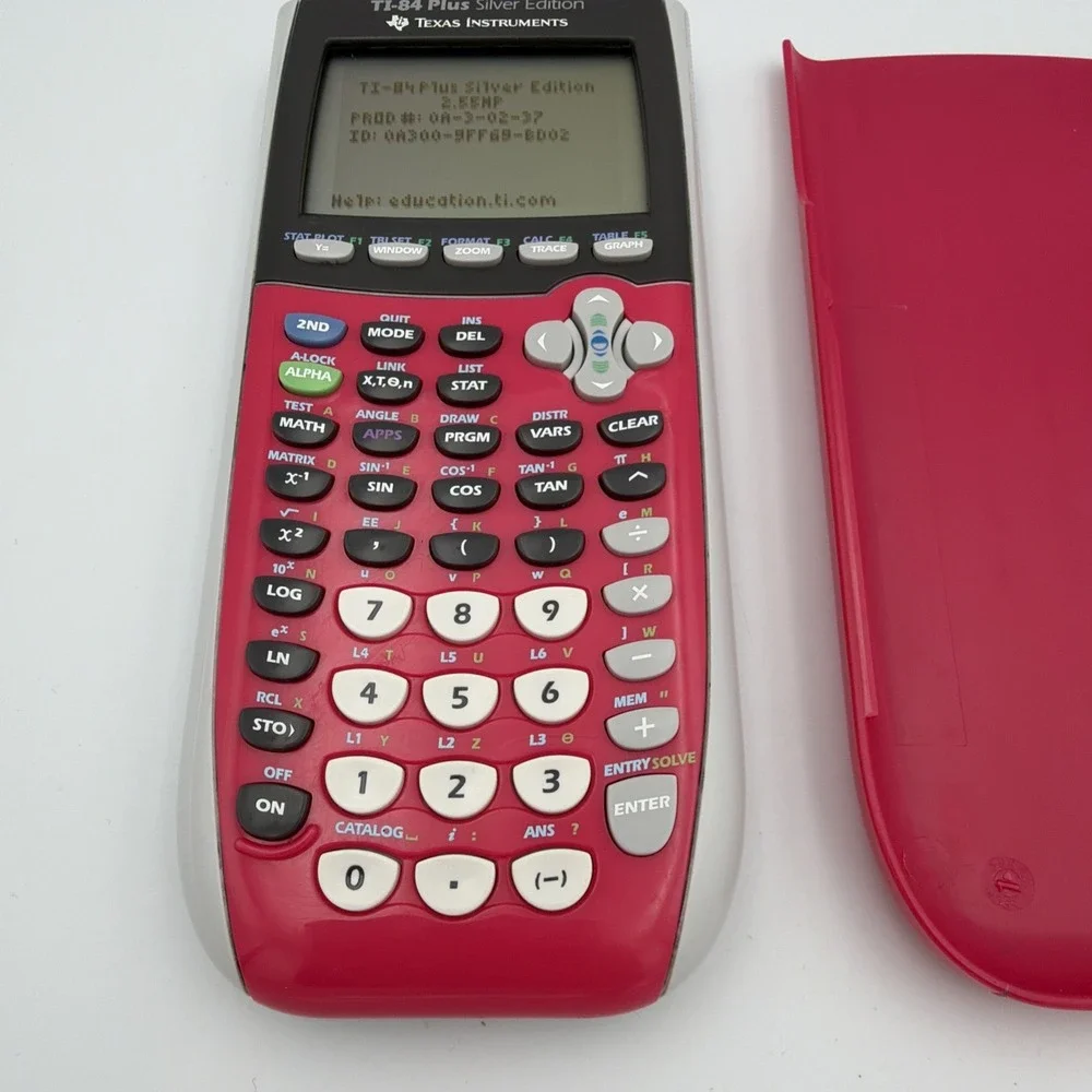 Texas Instruments TI-84 Plus Silver Edition Pink Graphing Calculator Cover Works